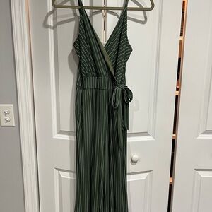 Kaileigh Green Striped Jumpsuit